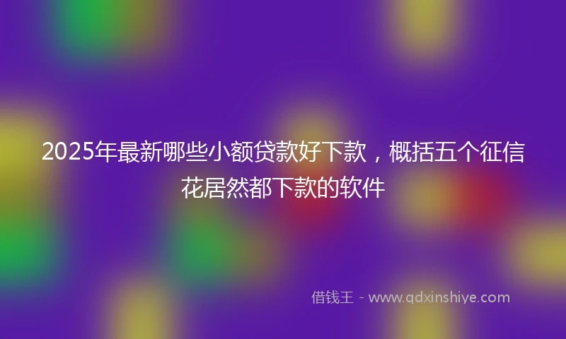 2025年最新哪些小额贷款好下款，概括五个征信花居然都下款的软件
