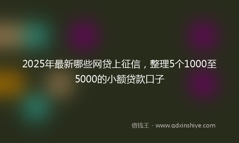2025年最新哪些网贷上征信，整理5个1000至5000的小额贷款口子