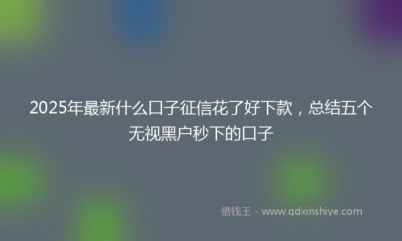 2025年最新什么口子征信花了好下款，总结五个无视黑户秒下的口子