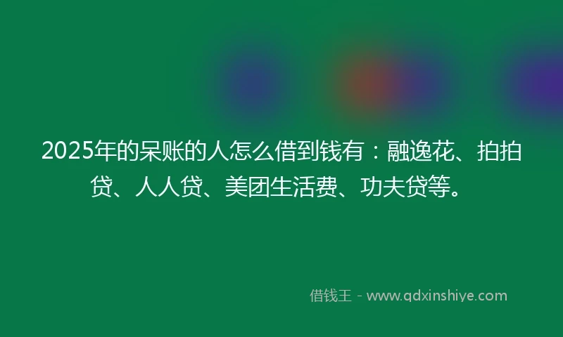 2025年的呆账的人怎么借到钱有：融逸花、拍拍贷、人人贷、美团生活费、功夫贷等。