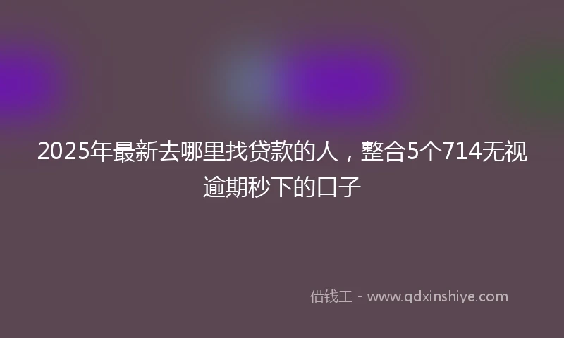 2025年最新去哪里找贷款的人，整合5个714无视逾期秒下的口子
