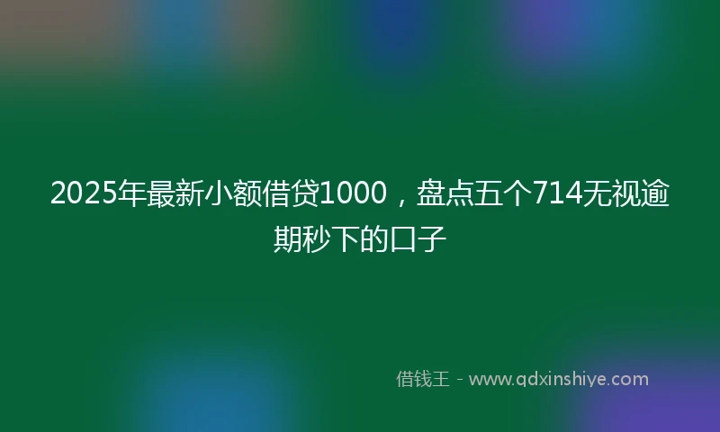 2025年最新小额借贷1000，盘点五个714无视逾期秒下的口子