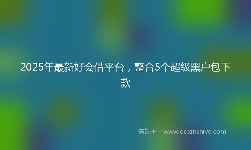 2025年最新好会借平台，整合5个超级黑户包下款