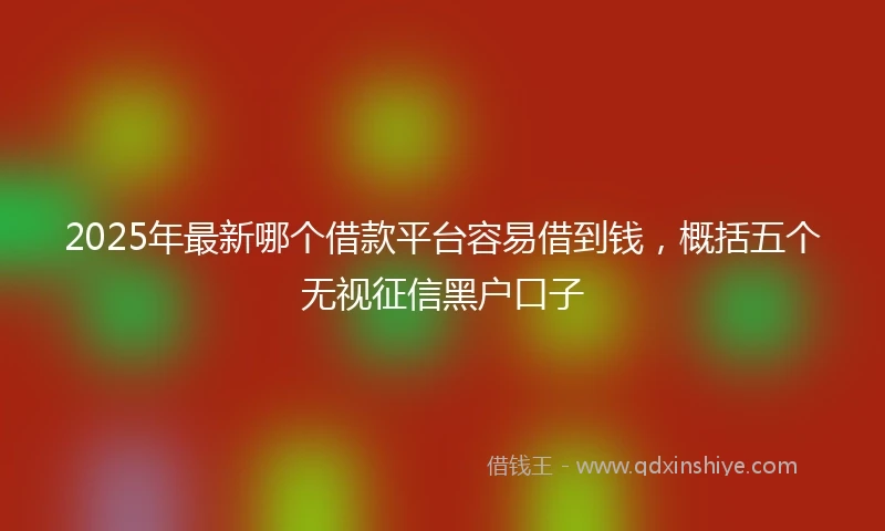 2025年最新哪个借款平台容易借到钱，概括五个无视征信黑户口子