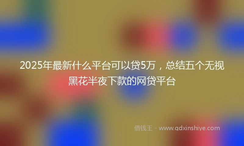 2025年最新什么平台可以贷5万，总结五个无视黑花半夜下款的网贷平台