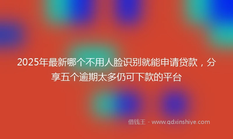 2025年最新哪个不用人脸识别就能申请贷款，分享五个逾期太多仍可下款的平台
