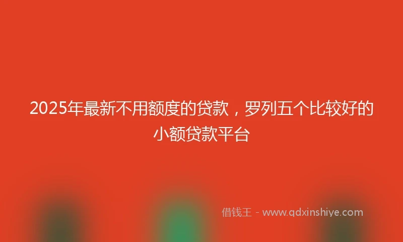 2025年最新不用额度的贷款，罗列五个比较好的小额贷款平台