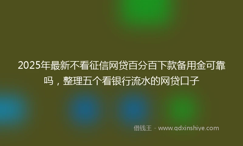 2025年最新不看征信网贷百分百下款备用金可靠吗，整理五个看银行流水的网贷口子
