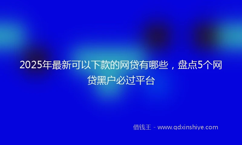 2025年最新可以下款的网贷有哪些，盘点5个网贷黑户必过平台
