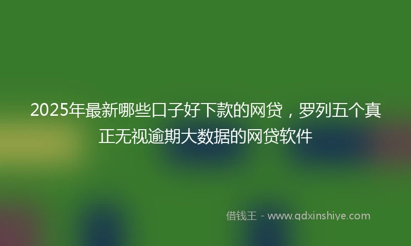 2025年最新哪些口子好下款的网贷，罗列五个真正无视逾期大数据的网贷软件