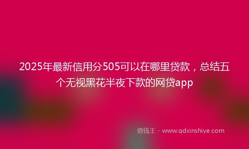 2025年最新信用分505可以在哪里贷款，总结五个无视黑花半夜下款的网贷app