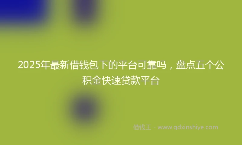 2025年最新借钱包下的平台可靠吗，盘点五个公积金快速贷款平台