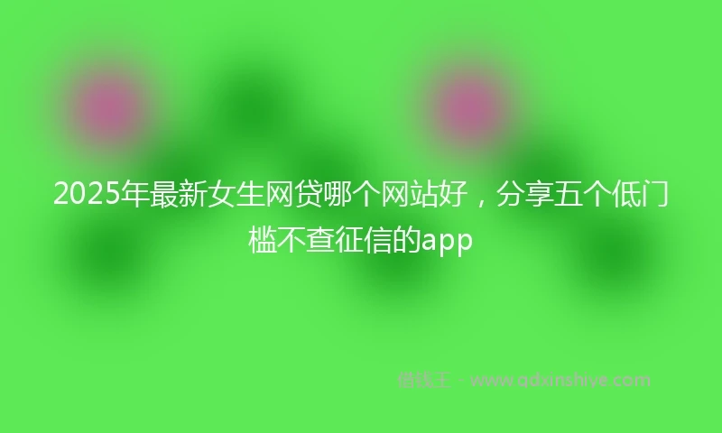 2025年最新女生网贷哪个网站好，分享五个低门槛不查征信的app