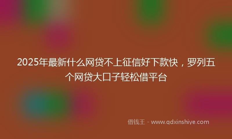 2025年最新什么网贷不上征信好下款快，罗列五个网贷大口子轻松借平台
