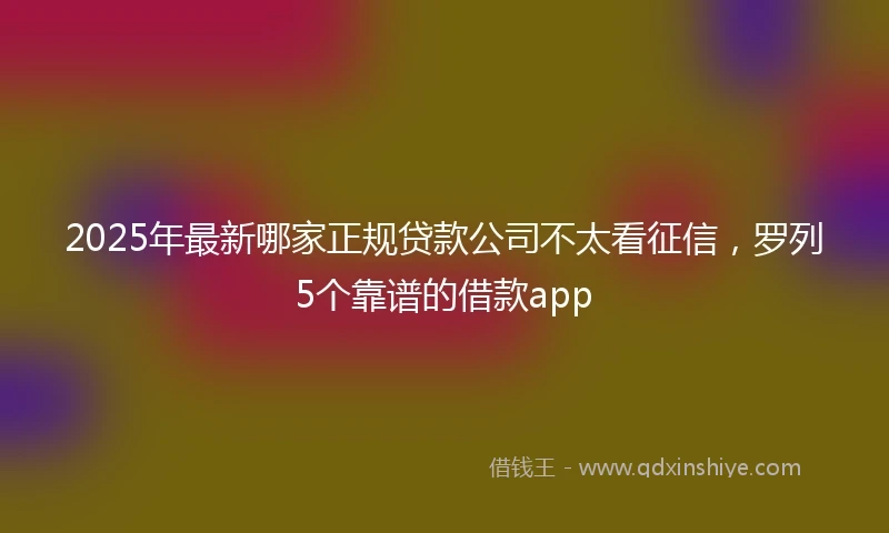 2025年最新哪家正规贷款公司不太看征信，罗列5个靠谱的借款app