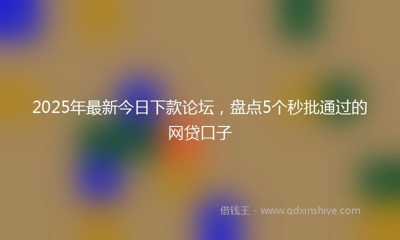2025年最新今日下款论坛，盘点5个秒批通过的网贷口子