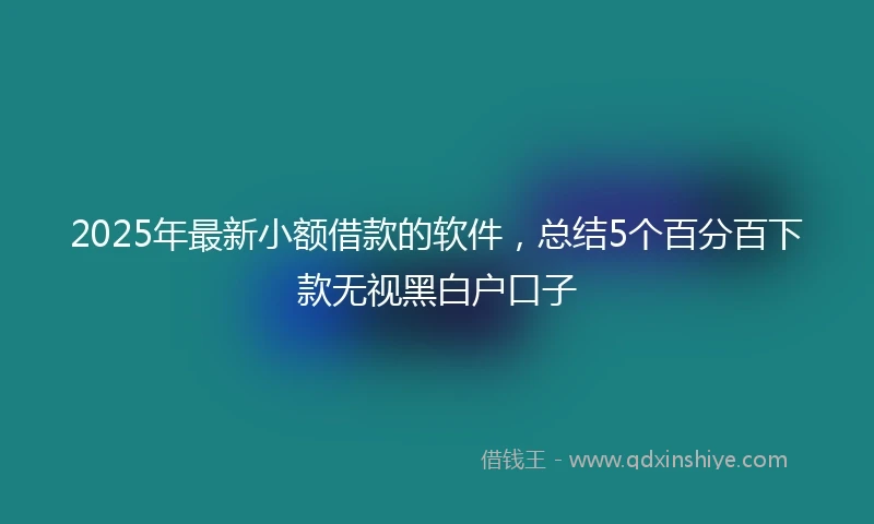 2025年最新小额借款的软件，总结5个百分百下款无视黑白户口子