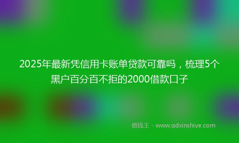 2025年最新凭信用卡账单贷款可靠吗，梳理5个黑户百分百不拒的2000借款口子
