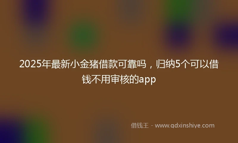 2025年最新小金猪借款可靠吗，归纳5个可以借钱不用审核的app