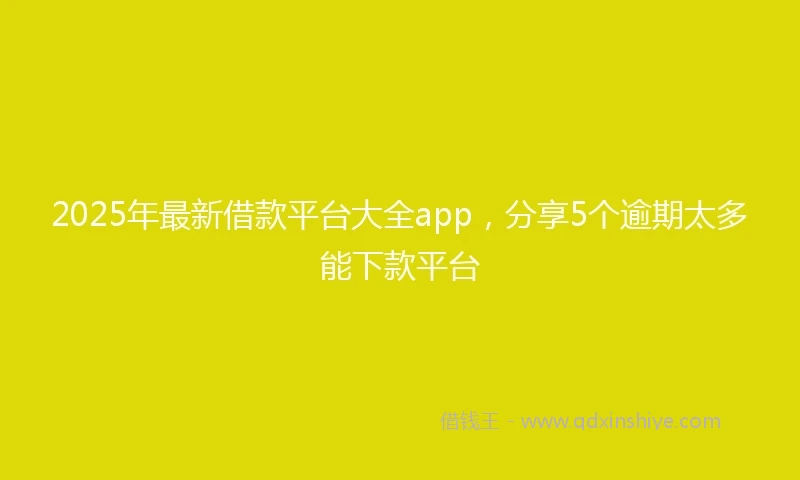2025年最新借款平台大全app，分享5个逾期太多能下款平台