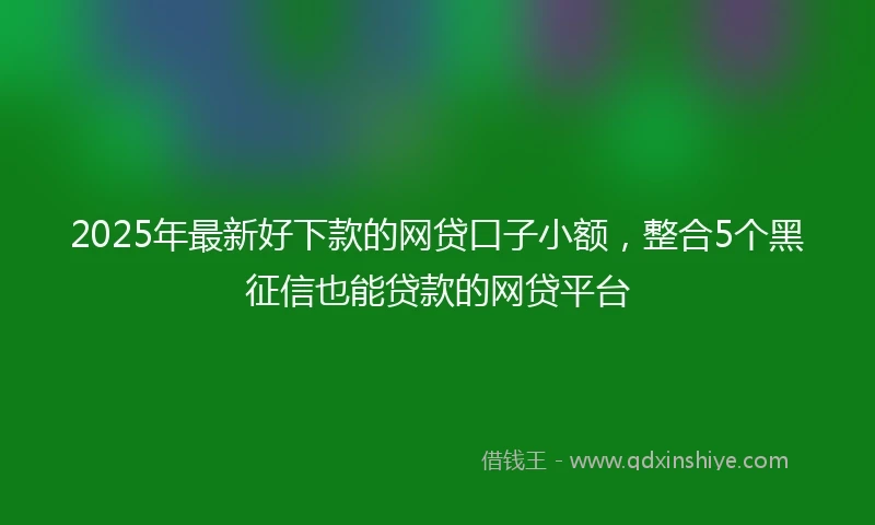 2025年最新好下款的网贷口子小额，整合5个黑征信也能贷款的网贷平台