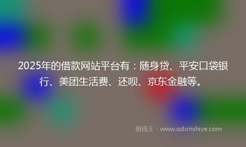 2025年的借款网站平台有：随身贷、平安口袋银行、美团生活费、还呗、京东金融等。