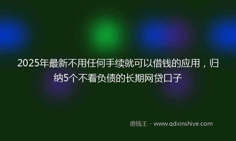 2025年最新不用任何手续就可以借钱的应用，归纳5个不看负债的长期网贷口子
