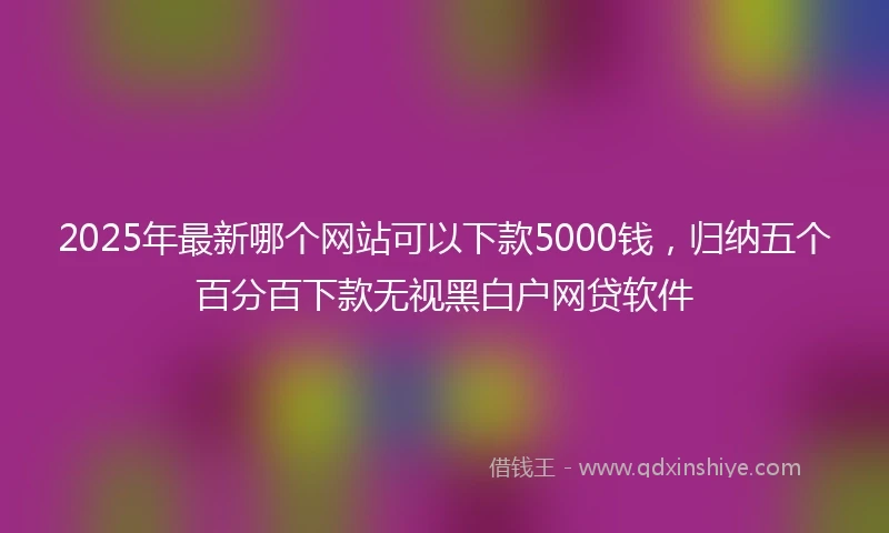 2025年最新哪个网站可以下款5000钱，归纳五个百分百下款无视黑白户网贷软件