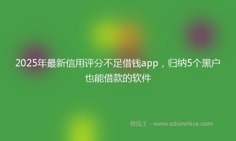 2025年最新信用评分不足借钱app，归纳5个黑户也能借款的软件