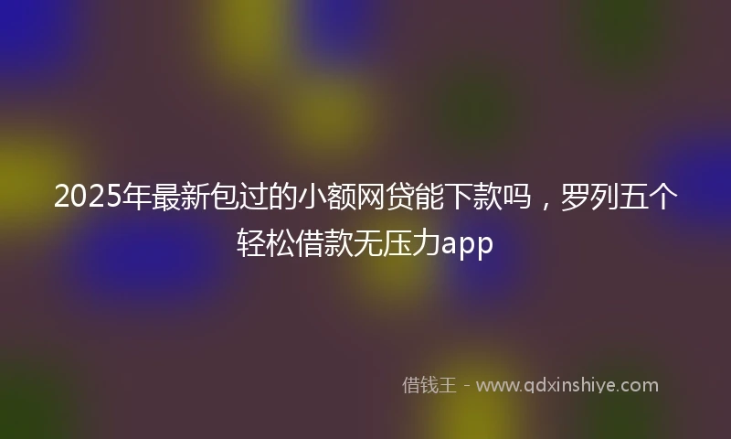 2025年最新包过的小额网贷能下款吗，罗列五个轻松借款无压力app