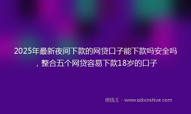 2025年最新夜间下款的网贷口子能下款吗安全吗，整合五个网贷容易下款18岁的口子