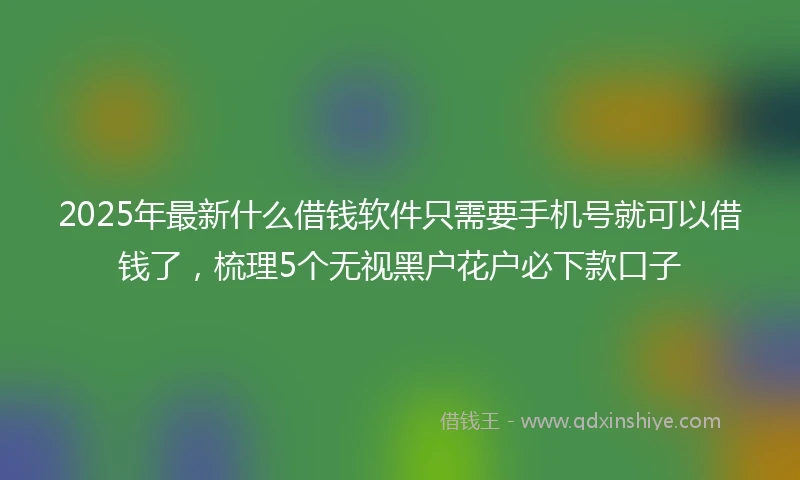 2025年最新什么借钱软件只需要手机号就可以借钱了，梳理5个无视黑户花户必下款口子
