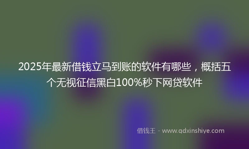 2025年最新借钱立马到账的软件有哪些，概括五个无视征信黑白100%秒下网贷软件