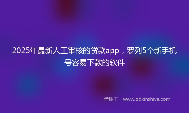2025年最新人工审核的贷款app，罗列5个新手机号容易下款的软件