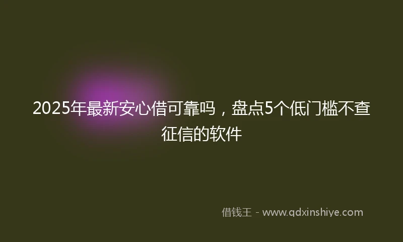 2025年最新安心借可靠吗，盘点5个低门槛不查征信的软件