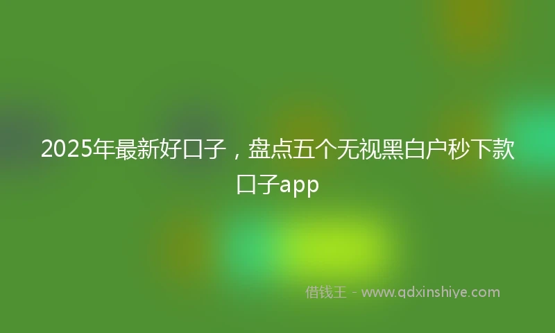 2025年最新好口子，盘点五个无视黑白户秒下款口子app