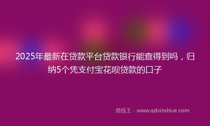 2025年最新在贷款平台贷款银行能查得到吗，归纳5个凭支付宝花呗贷款的口子