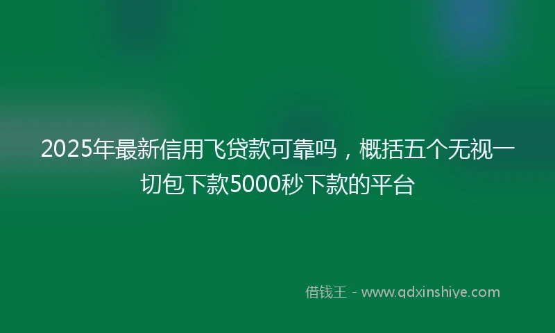 2025年最新信用飞贷款可靠吗，概括五个无视一切包下款5000秒下款的平台