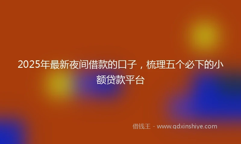 2025年最新夜间借款的口子，梳理五个必下的小额贷款平台