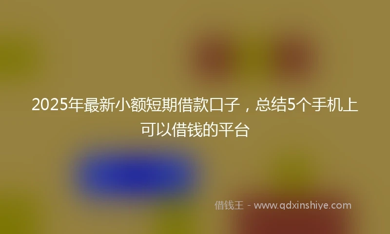 2025年最新小额短期借款口子，总结5个手机上可以借钱的平台