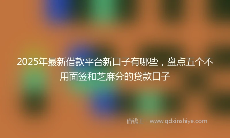 2025年最新借款平台新口子有哪些，盘点五个不用面签和芝麻分的贷款口子