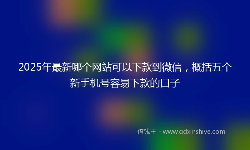 2025年最新哪个网站可以下款到微信，概括五个新手机号容易下款的口子
