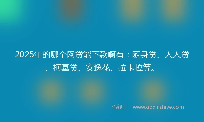 2025年的哪个网贷能下款啊有：随身贷、人人贷、柯基贷、安逸花、拉卡拉等。