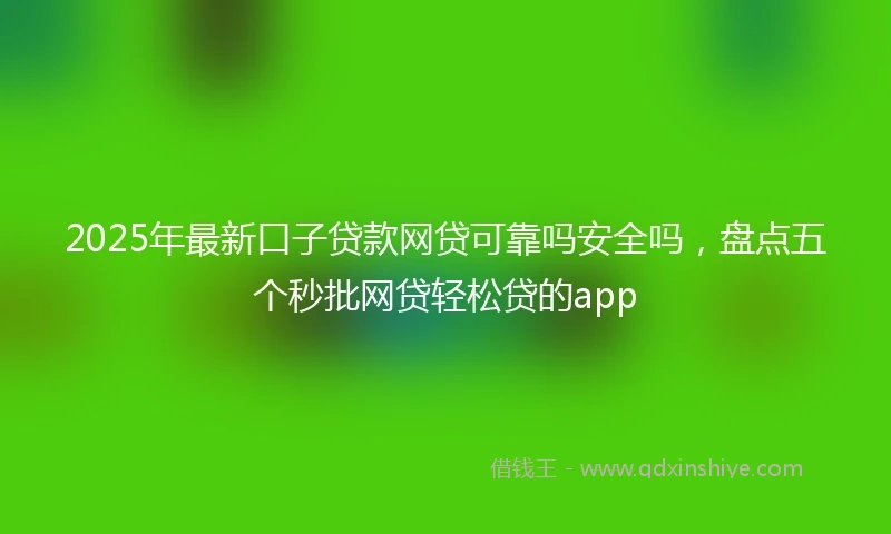 2025年最新口子贷款网贷可靠吗安全吗，盘点五个秒批网贷轻松贷的app