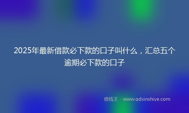 2025年最新借款必下款的口子叫什么，汇总五个逾期必下款的口子