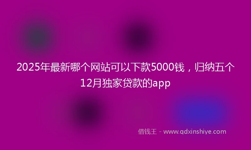 2025年最新哪个网站可以下款5000钱，归纳五个12月独家贷款的app