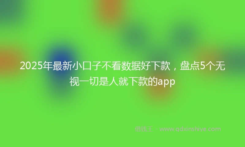 2025年最新小口子不看数据好下款，盘点5个无视一切是人就下款的app