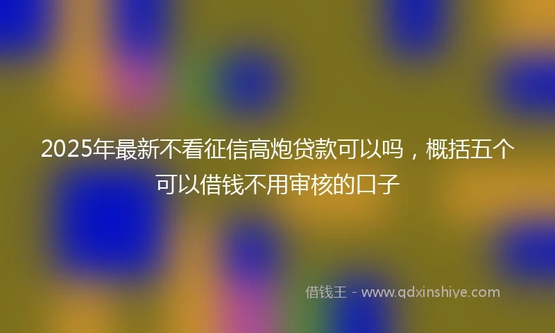 2025年最新不看征信高炮贷款可以吗，概括五个可以借钱不用审核的口子