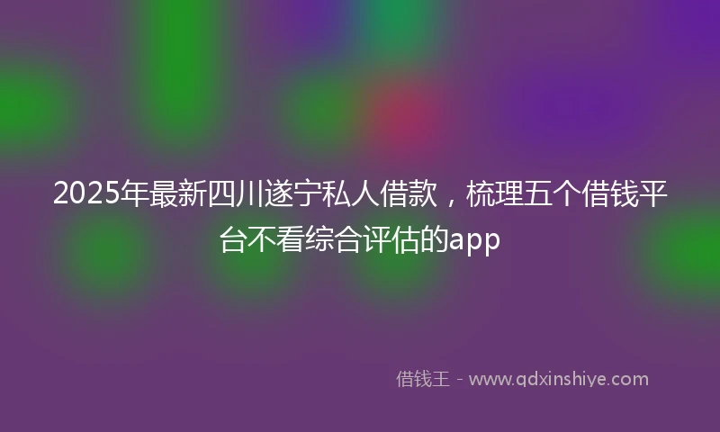 2025年最新四川遂宁私人借款，梳理五个借钱平台不看综合评估的app