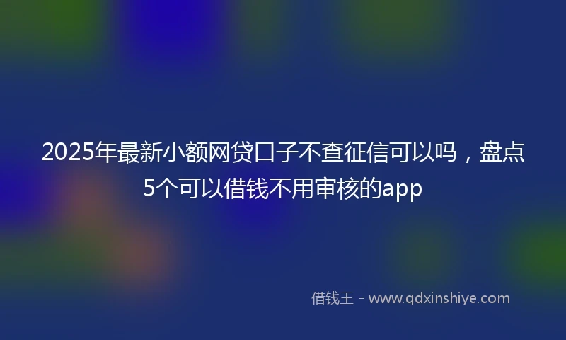 2025年最新小额网贷口子不查征信可以吗，盘点5个可以借钱不用审核的app